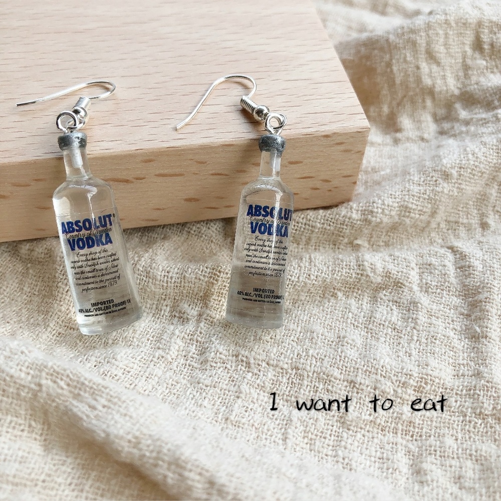 Boutique Absolut Vodka Bottle Drop Earrings - Picture 3 of 4